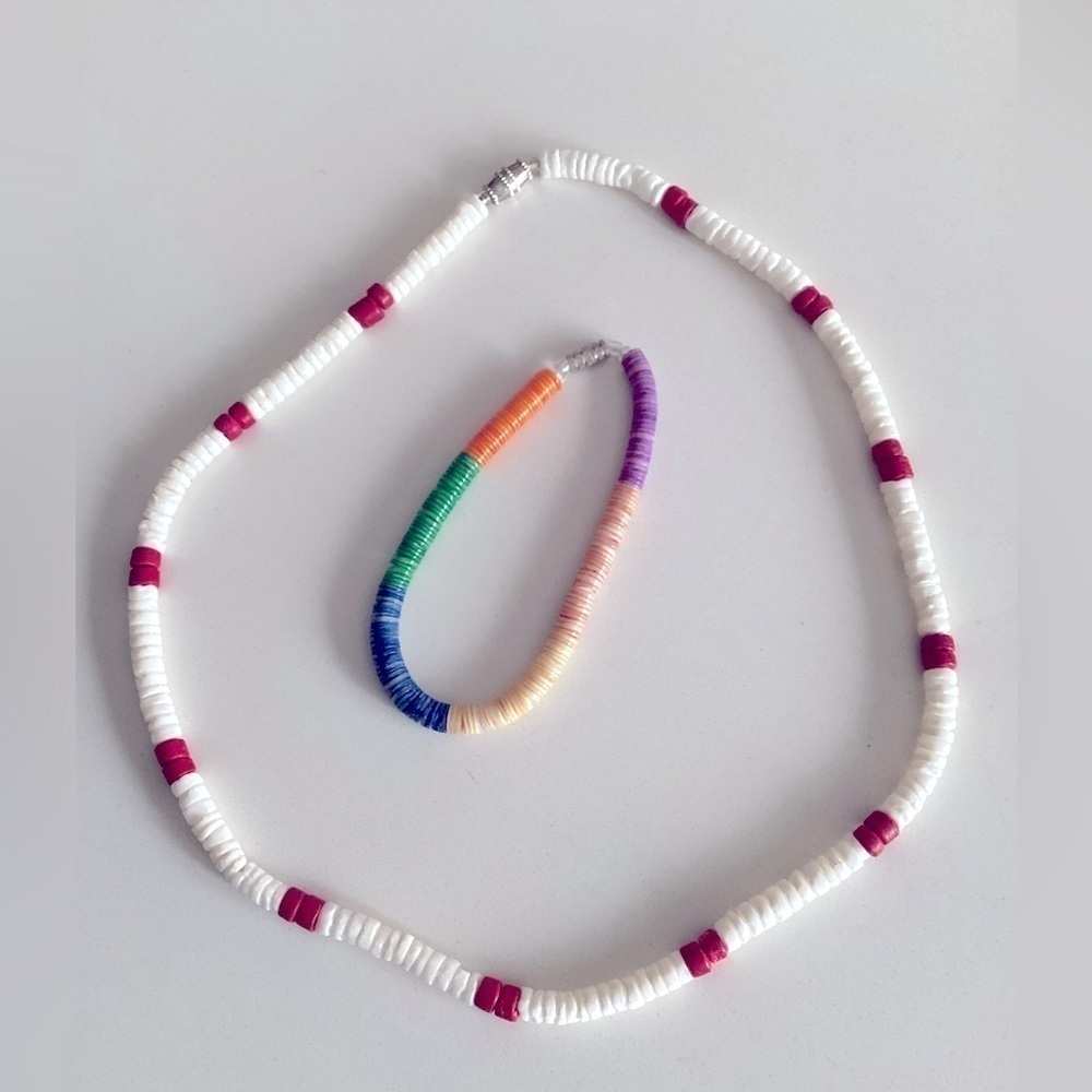 PUKA Shell Necklace and Bracelet